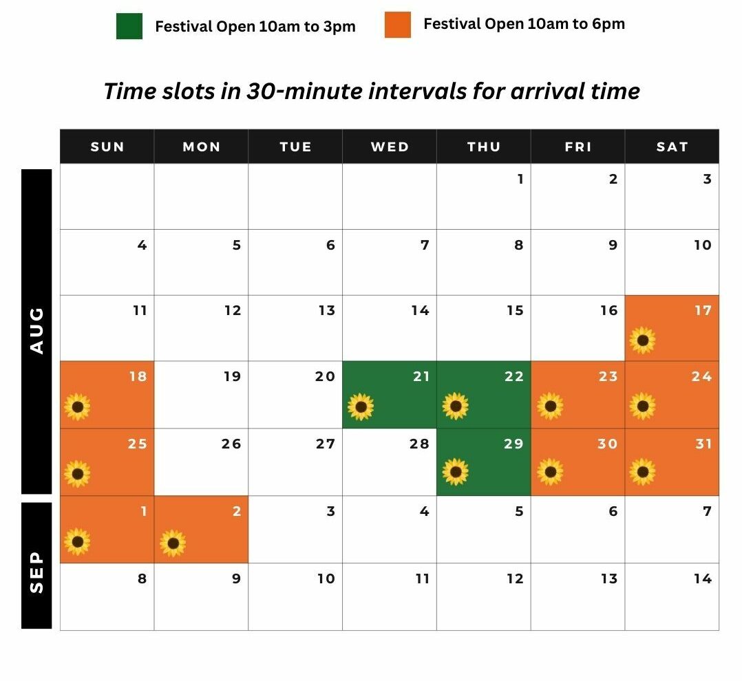 Sunflower Festival 2024 Calendar Mobile (1) Rutledge Family Farm